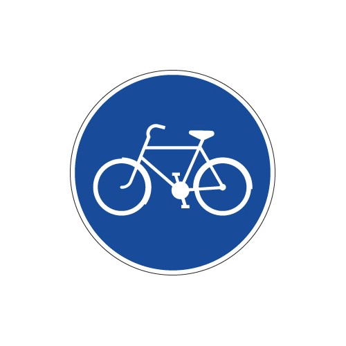 Vägmärke påbjuden cykel och mopedbana