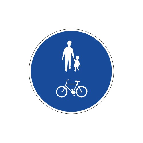 Vägmärke påbjuden gång- och cykelbana