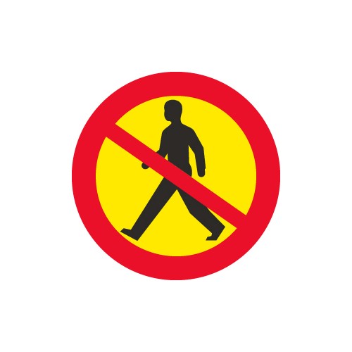 Vägmärke förbud mot gångtrafik