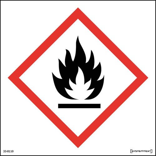 Skylt CLP<br />-symbol brandfarliga ämnen