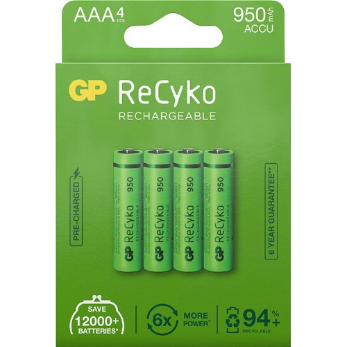Uppladdningsbara batterier GP NiMH ReCyko 1,2 V