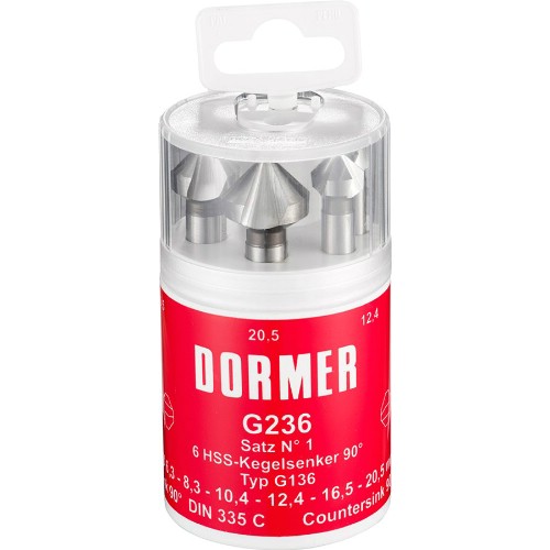 Försänkarsats DORMER G236 HSS 90° 3-skär
