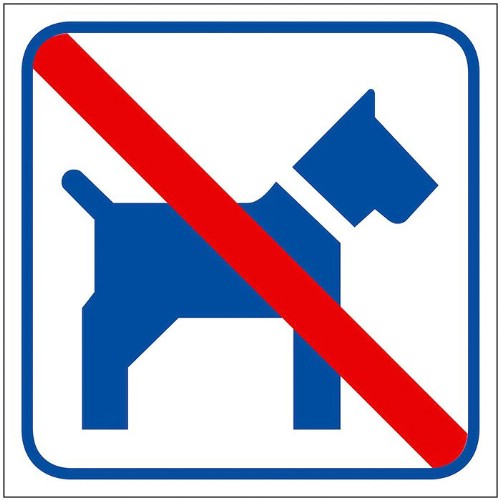 Skylt symbol hundförbud